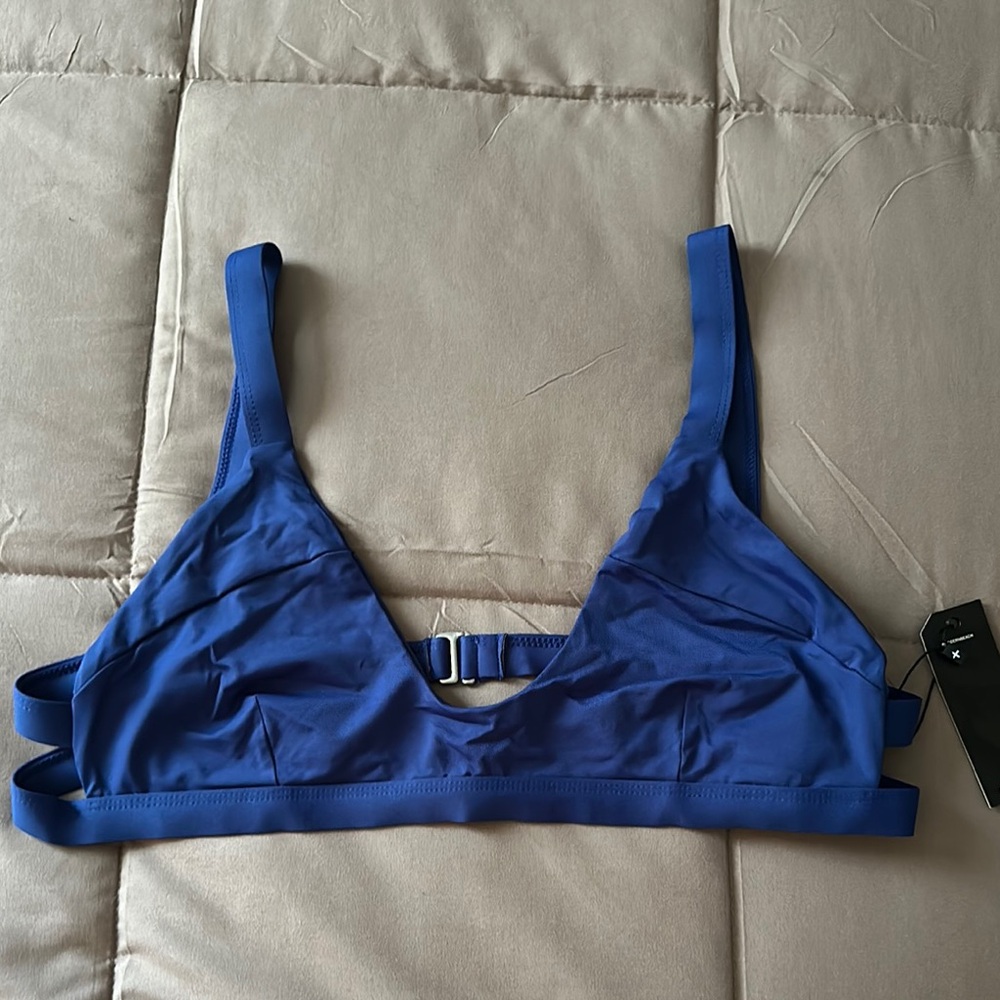 New Tavik Blue Triangle Bralette with Minimalist Design